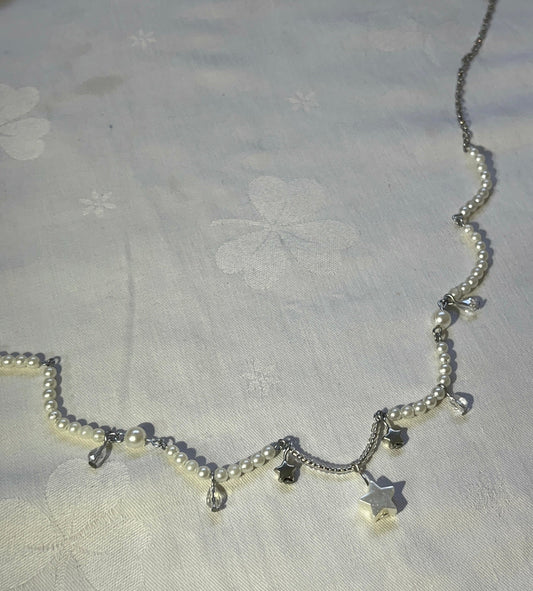 Midnight Star Pearl Necklace | Y2K