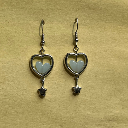 Y2K Blue Heart Dangles
