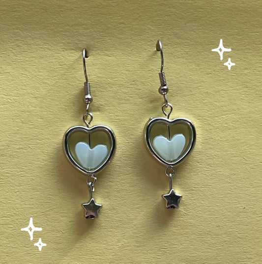 Y2K Blue Heart Dangles