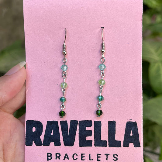 Gradient Green Crystal Bead Earrings