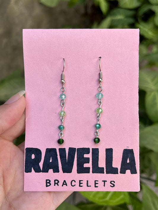 Gradient Green Crystal Bead Earrings