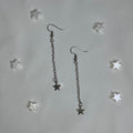 Silver Long Chain Star Earrings