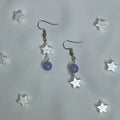 Asymmetric Star & Purple Bead Earrings