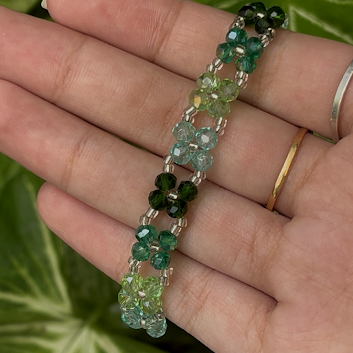 Multi-Tone Crystal Glass Bead Bracelet