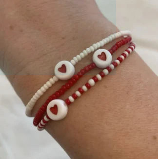 Heart Bracelet Stack - 3Pcs Set
