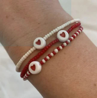 Heart Bracelet Stack - 3Pcs Set