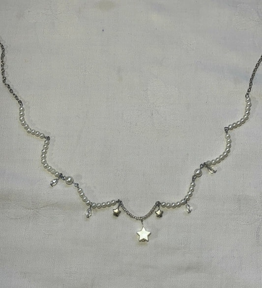 Midnight Star Pearl Necklace | Y2K