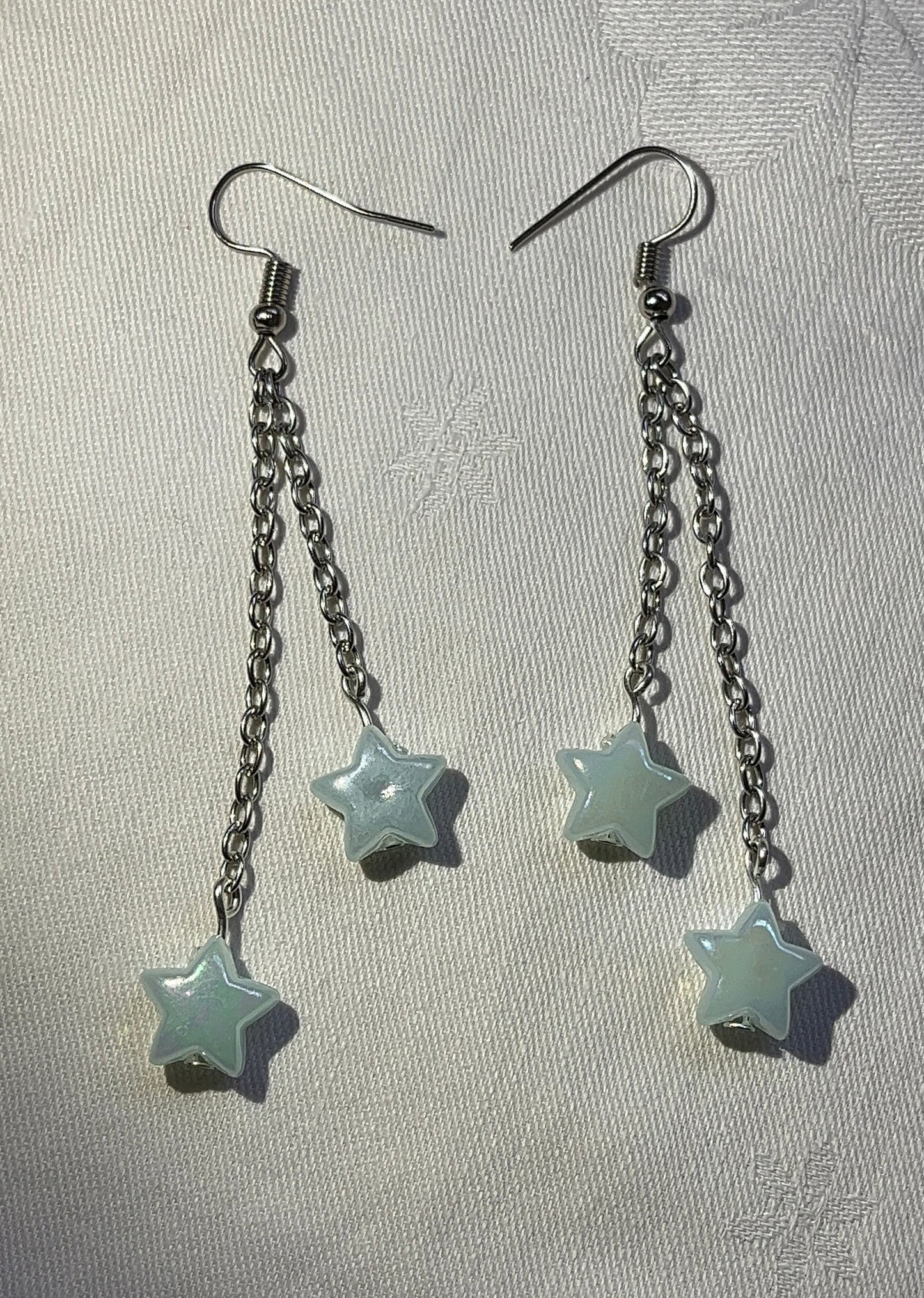Double Star Dangle Chain Earrings