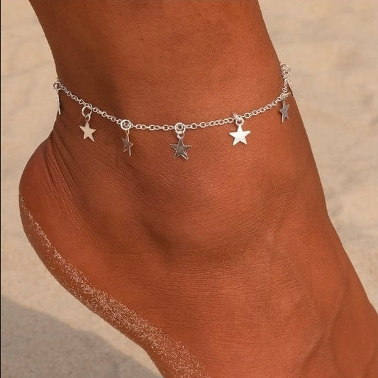 Silver Stars Anklet | Y2K
