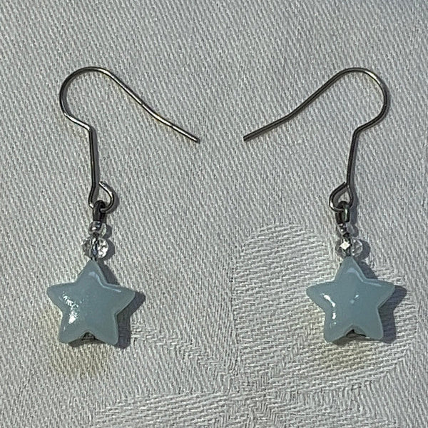 Pastel Blue Star Earrings