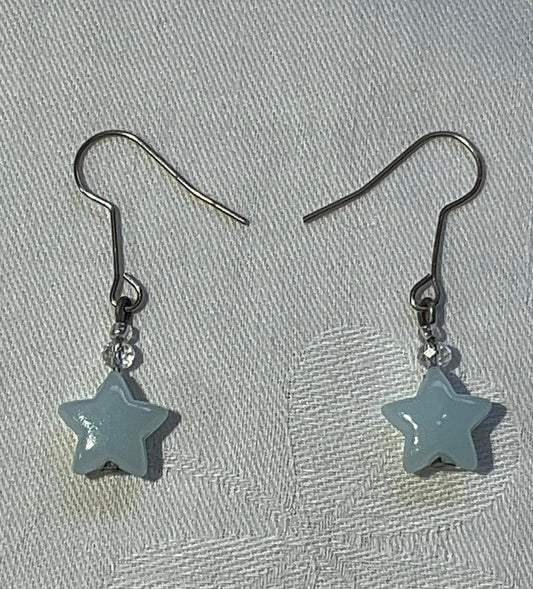 Pastel Blue Star Earrings